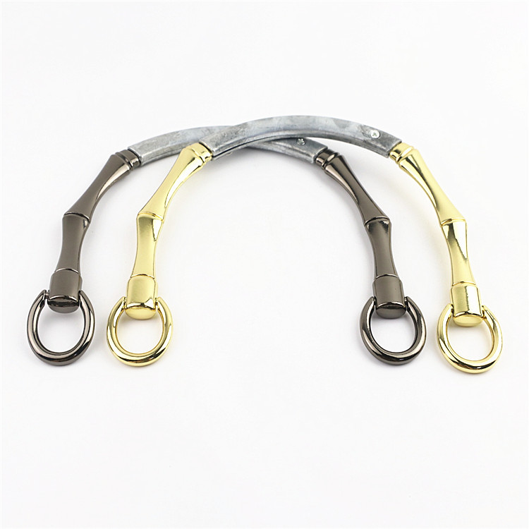 Mango metálico dorado para bolsos y maletas, accesorio resistente para DIY