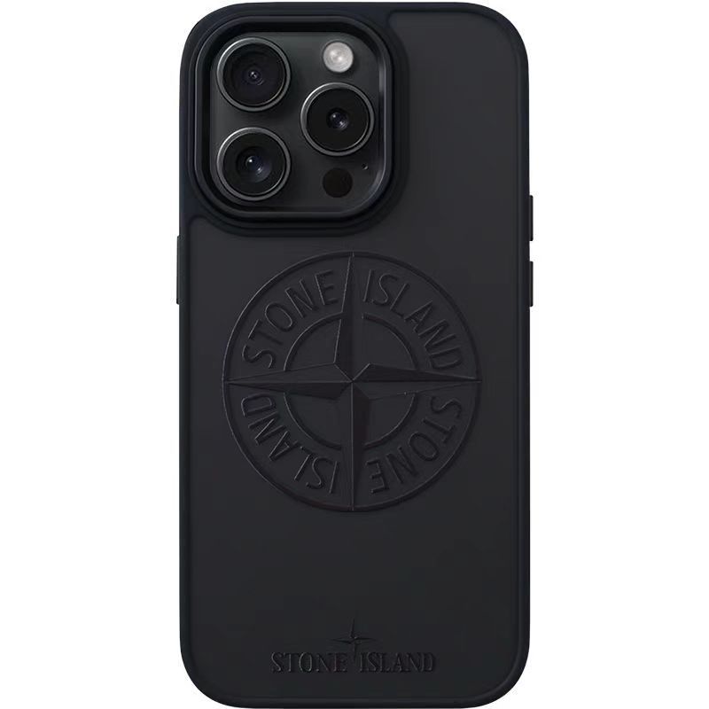 Stone Island Silicone Case for iPhone 15 Pro Max Black