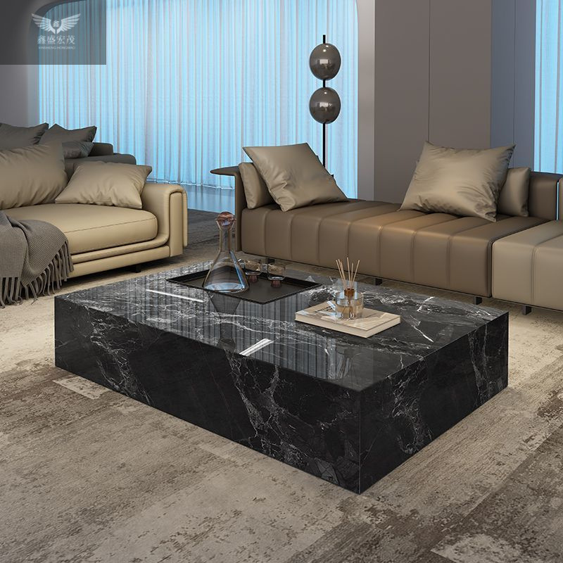 Té de roca de piso grueso estilo italiano minimalista moderno minimalista ligero lujo sala de estar oficina en casa rectángulo pequeño apartamento