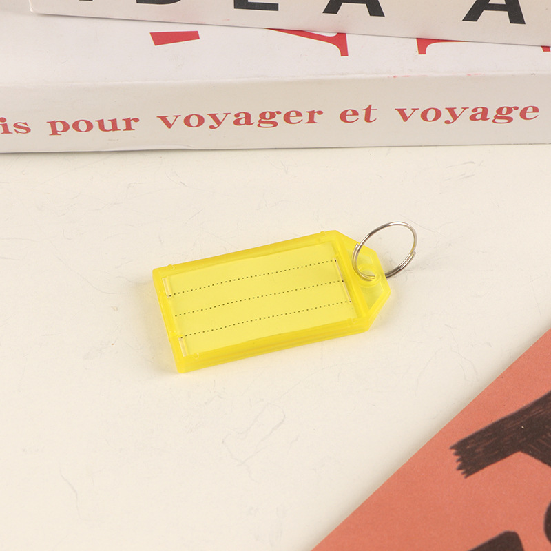 Claves de plástico PP de color plegable etiqueta de etiqueta de equipaje etiqueta de hotel número de etiqueta de marca llavero