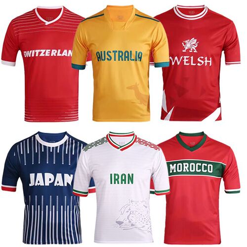  World Cup Football Short Sleeve France Spain Qatar Argentina Jersey Fan Merchandise T-Shirt
