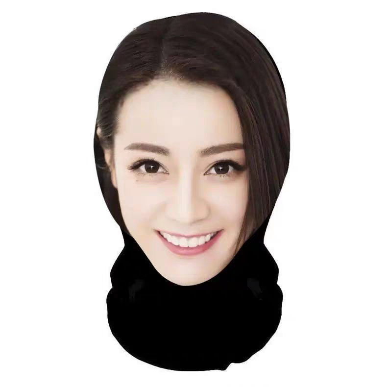 新款3D仿真人明星人脸装扮头套派对装饰面罩明星全脸搞笑网纱头套|undefined