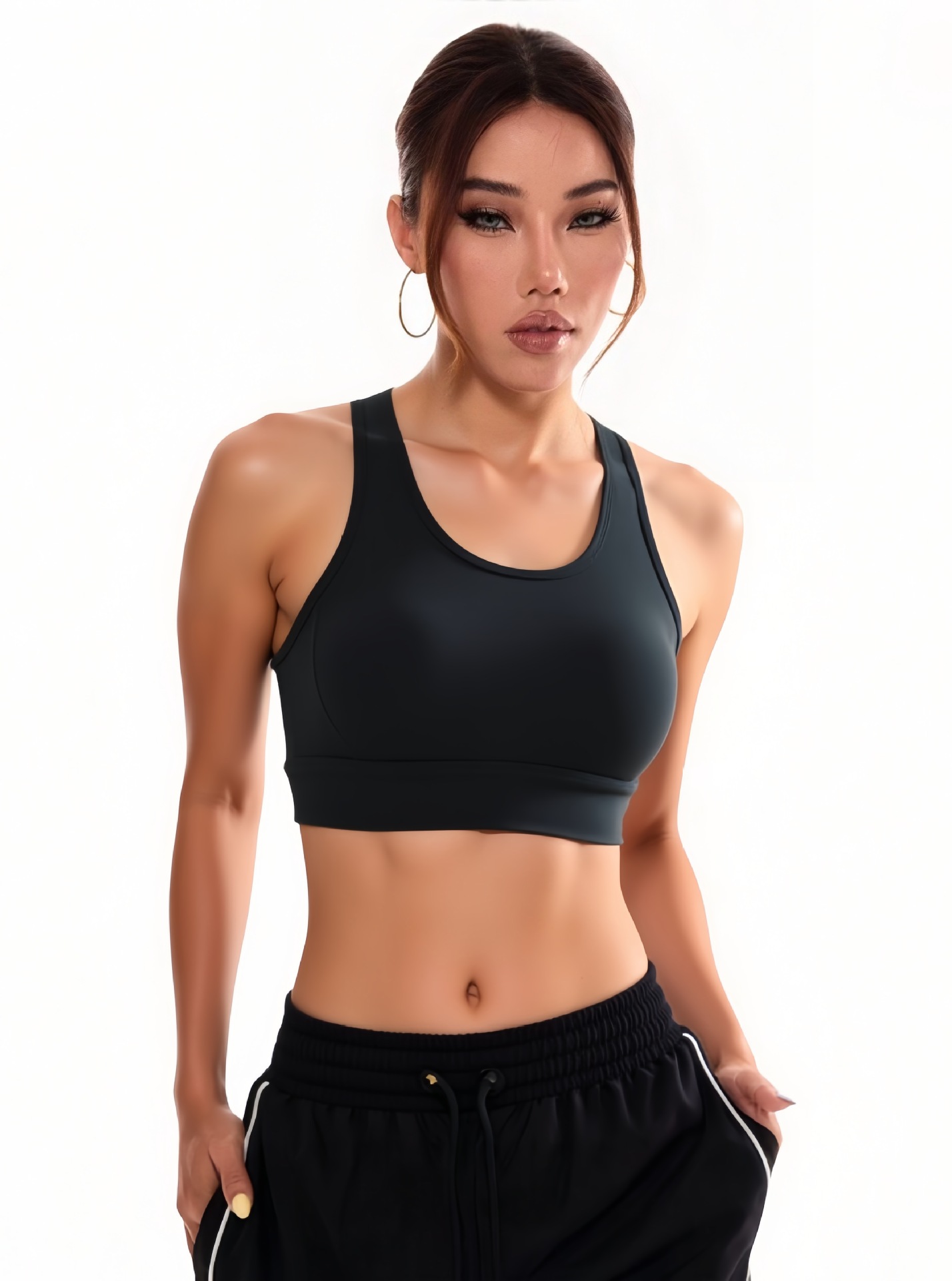 Ropa interior deportiva de alta intensidad, copa fija para mujer, a prueba de golpes, ropa de yoga, chaleco, sujetador de fitness, top
