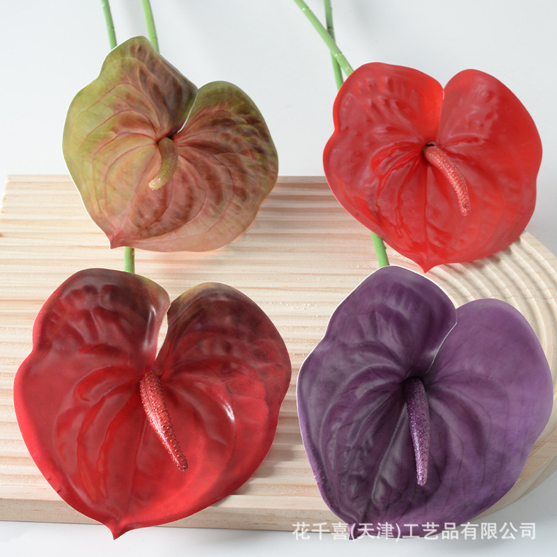 Simulation Flower Single Branch 3D Red Palm High Image Fire Palm Simulation Flower Garden Design Fake Flower Plant Artificial 3