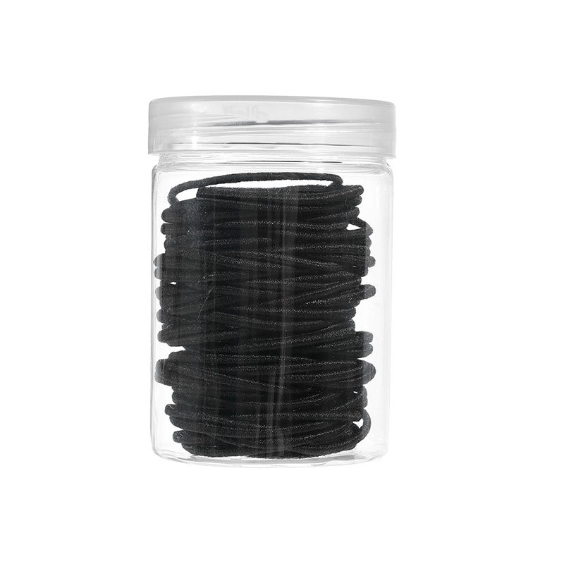 Ligas para Cabello Negras en Frasco con Alta Elasticidad