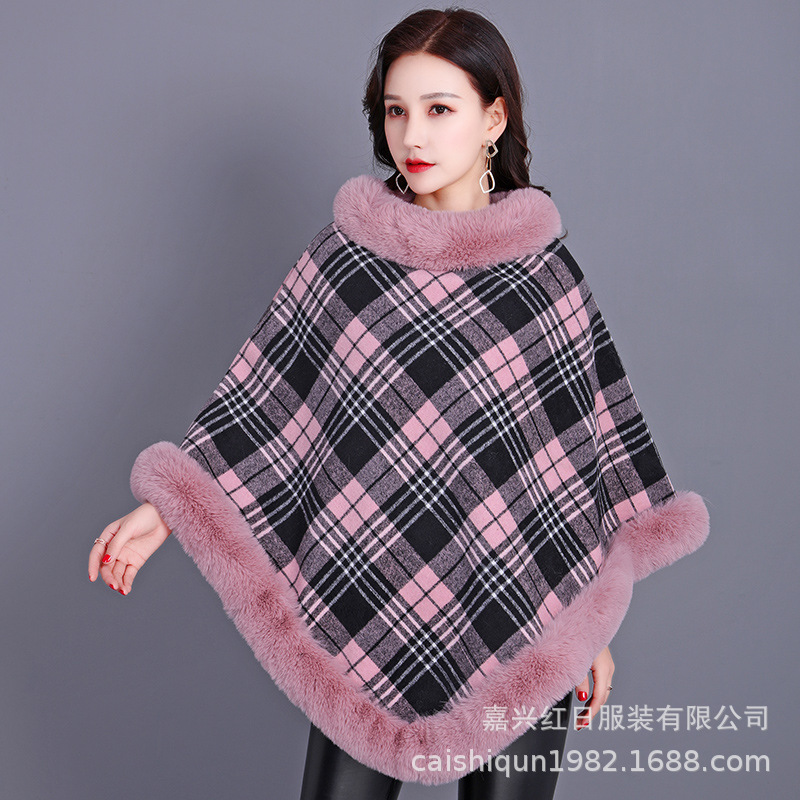 2025 delgado piel sintética mujer nuevo cuello redondo a cuadros sin mangas chaqueta europea y americana mujer más temperamento de chal de piel de conejo rex de terciopelo
