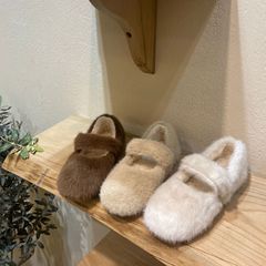 Korean same style children's shoes 2023 autumn and winter new girls' furry shoes soft sole plush cotton shoes versatile warm shoes