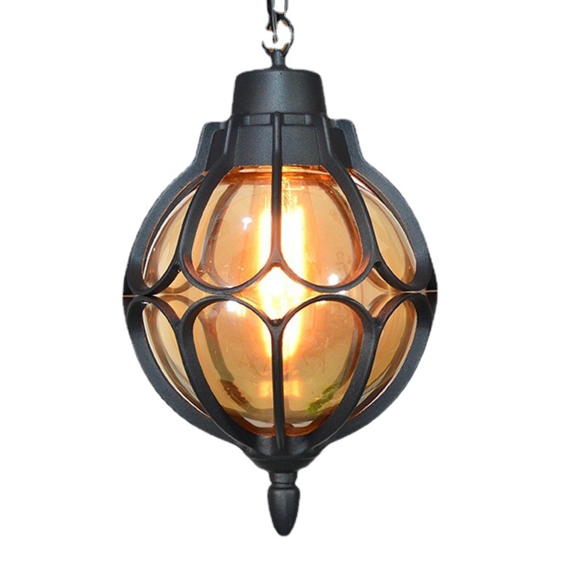 Bola anti-óxido araña retro al aire libre a prueba de lluvia lámpara de jardín uva estante pasillo lámpara balcón Villa jardín lámpara