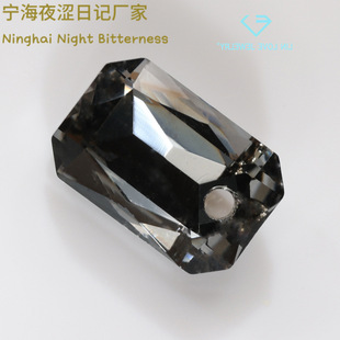 Wholesale high quality pointed bottom long square octagonal single hole glass crystal pendant jewelry material DIY necklace beaded ear