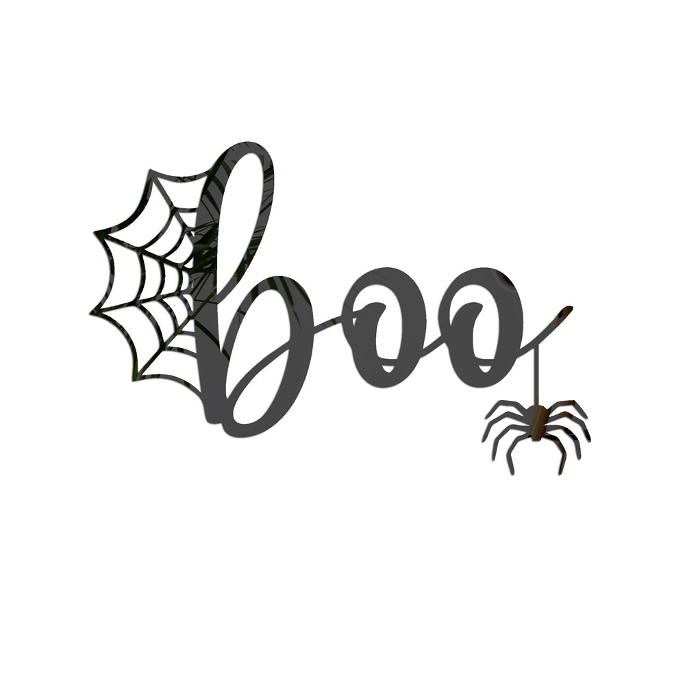 2024 Halloween JM910 edderkoppespind akryl klistermærke, tredimensionel selvklæbende bar hjemsøgt hus dekoration spejl_voghion.com