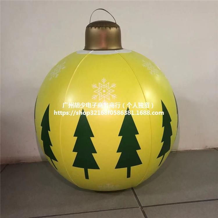 现货圣诞饰品球户外趣味节日工艺品PVC充气玩具球独立站跨境新款