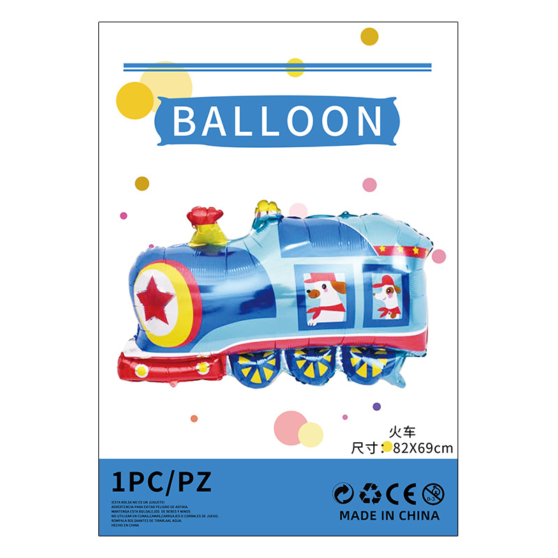 Herramientas de transporte globo de película de aluminio embalaje independiente camión de bomberos ingeniería vehículo avión juguete para niños globo de película de aluminio al por mayor