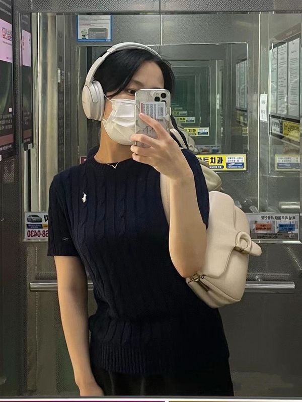 オリジナル版、オリジナルラベル、QRコード付き RLラフ 半袖ニット 刺繍入り ツイストニット ラウンドネック ポニーロゴ入りトップス|undefined