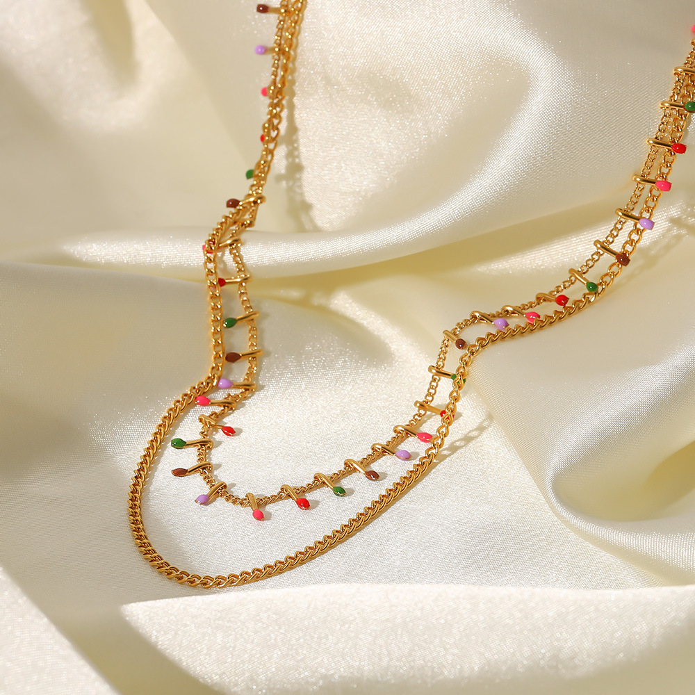 Fashion Geometric Stainless Steel Necklace Plating Stainless Steel Necklaces