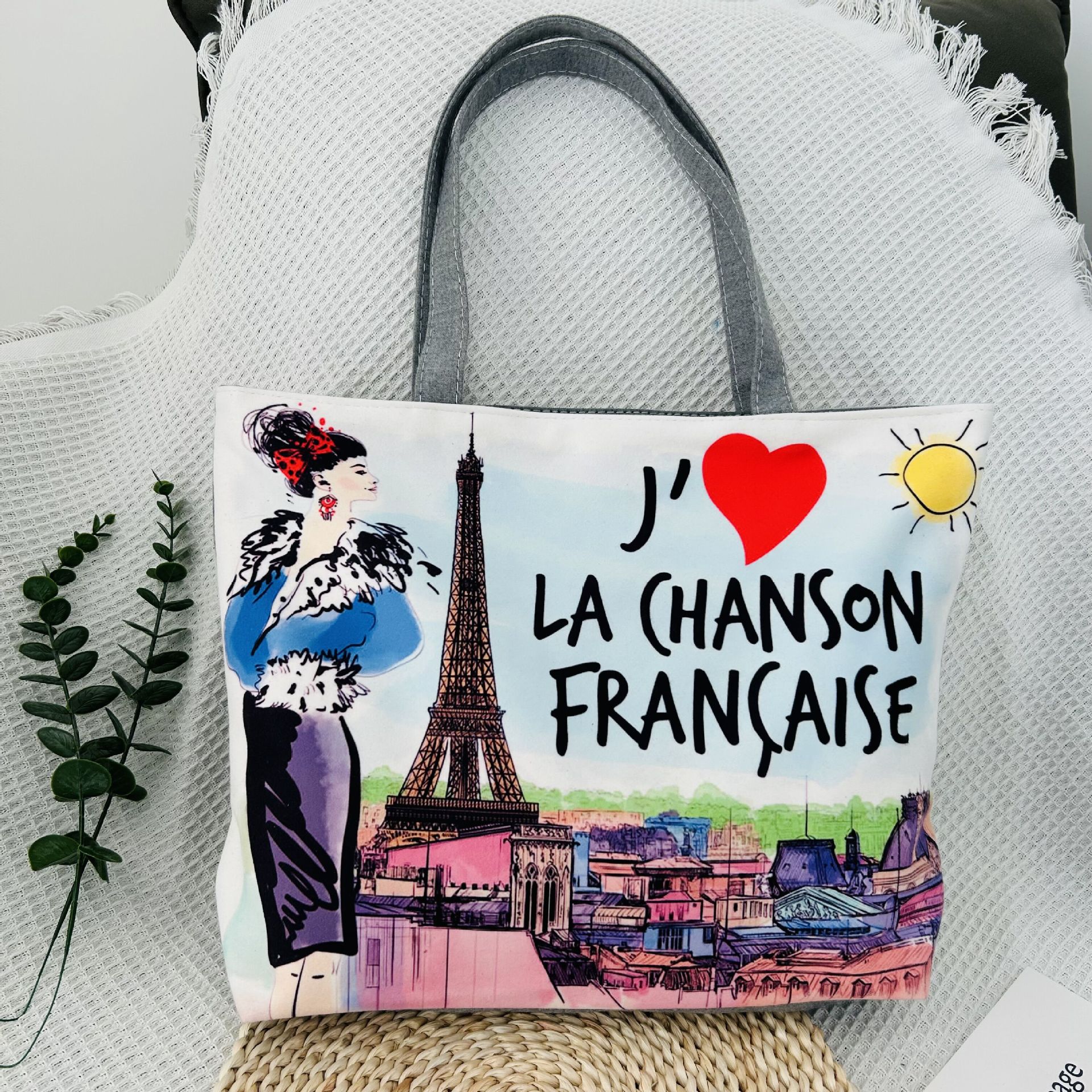 工厂直供新款热升华帆布包时尚烫印大容量托特帆布袋外贸单肩女包