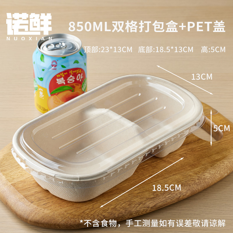 Caja de embalaje de frutas, caja de comidas desechable, viaje de primavera, picnic, camping, comida ligera, arroz cortado, doble división al aire libre