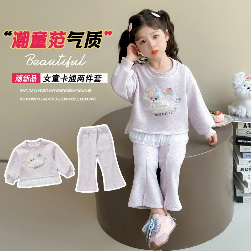 女童运动套装春秋款2025新款洋气时髦女孩宝宝春装儿童韩版两件套|undefined