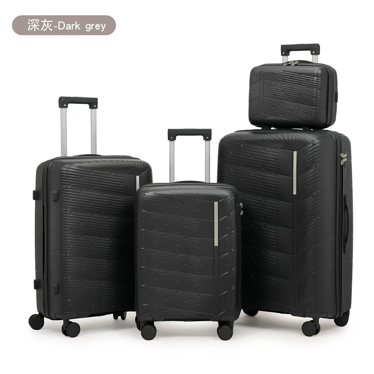 Procesamiento personalizado de cuatro piezas caja de tracción silenciosa rueda universal cremallera maleta de 20 pulgadas caja de cifrado maleta