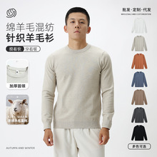男士秋冬打底衫高品质男款青少年薄款羊毛衫男圆领休闲长袖针织衫
