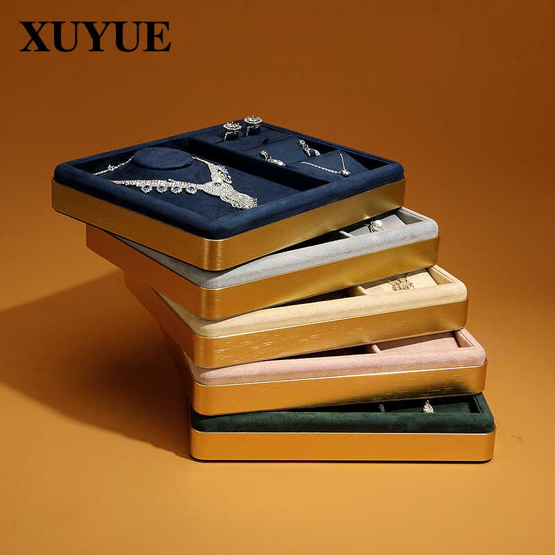 Manufacturer jewelry display stand metal necklace set tray display jewelry props storage jewelry display stand