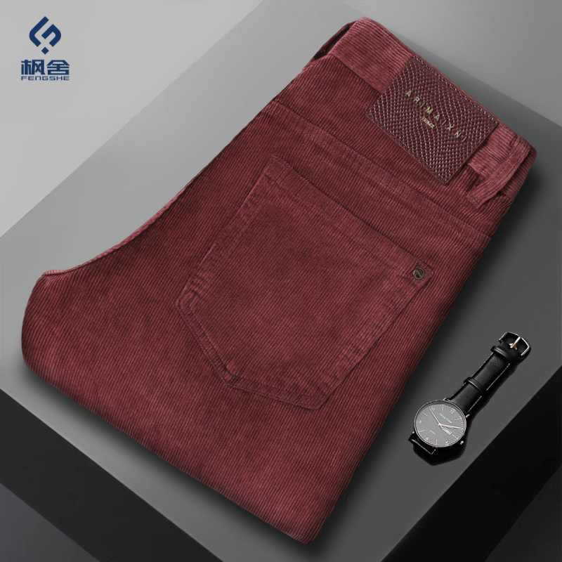 Popular Men's Clothing / 2026 Spring and Autumn New Corduroy Fabric Slim Straight Versatile Jeans Men's Long Pants