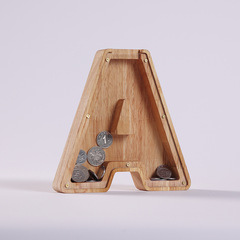 Wooden Letter Coin Bank Transparent Creative Shelf Accent Money Box Ins Style Only In No Out