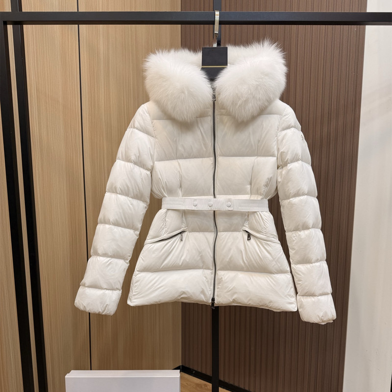 毒家现货原标蒙家收腰显瘦中长款毛领保暖90白鸭绒羽绒服外套女装|undefined