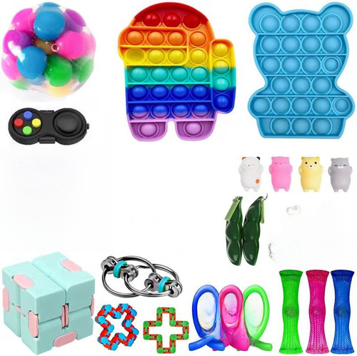 Cross-border adult stress relief squeezing toys, dice magic cube top stress relief toy set DIY wholesale