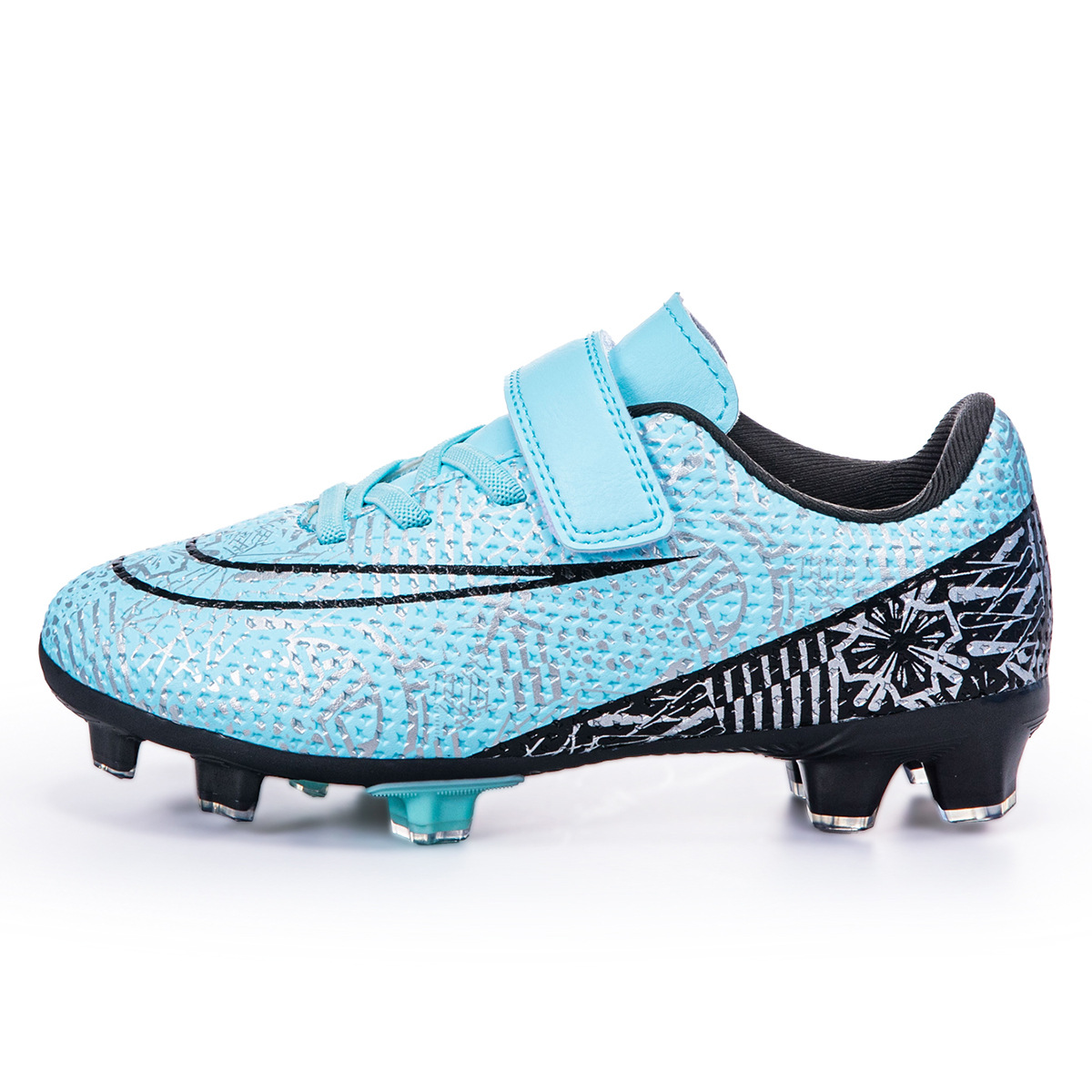 Zapatos de fútbol para niños con velcro bajo nuevo tipo de zapatos de entrenamiento transfronterizos de entrenamiento profesional de estudiantes de fútbol con clavos largos