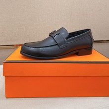 1：1原标原盒手工真皮单鞋男鞋牛津鞋男欧美一脚蹬懒人鞋休闲皮鞋