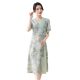 Mother's Summer Dress New Chinese Style Improved Cheongsam dress Western Style Noble 2024 New Middle-aged and Elderly Women's Summer Skirt