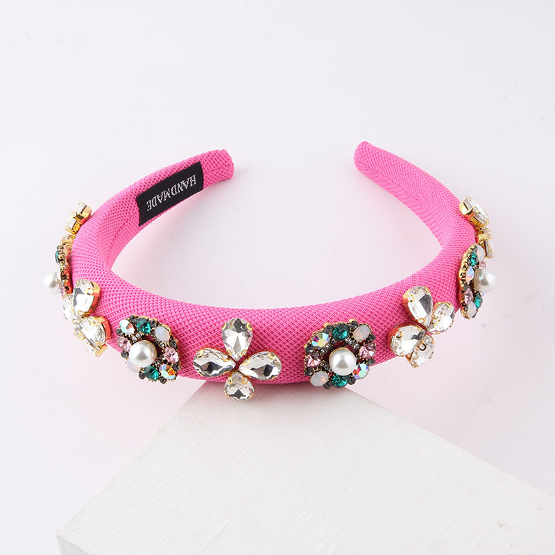 Fashion Flower Sponge Diamond Hair Band display picture 6