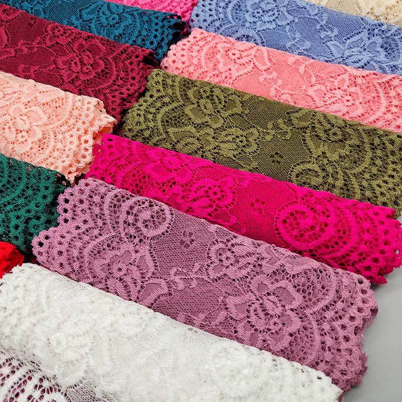 Cross-border explosions in stock 15cm wide stretch nylon spandex lace lace pressure yarn lace Cross-border explosions in stock 15cm wide stretch nylon spandex lace lace pressure yarn lace