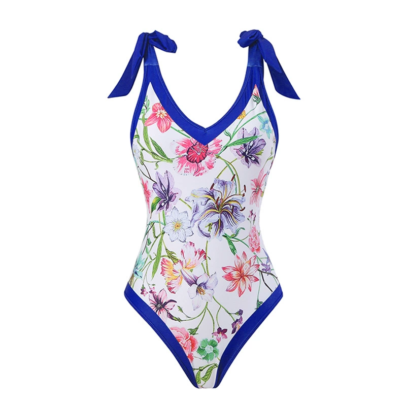 Swimwear с принтом мультфильмов и пляжной шифоновой длинной юбкой, купальник европейского стиля с высокой талией