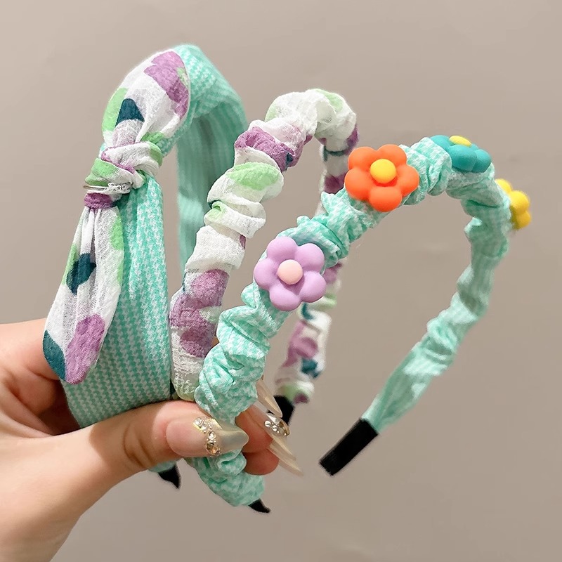 Flores de dibujos animados para niños correa de cabello de verano niñas prensas de cabello paquete encantador extranjero correa de cabello antideslizante niñas toque de cabello