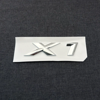 Suitable for Bmw X1X3X4X5X6X7 Word Mark X Series Car Rear Label Modified Rear Mark Bright Silver Bright Black Replacement (Car logo) - x1-silver-replacement