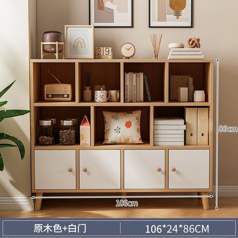 リビングルーム収納キャビネット学生組み合わせ収納キャビネットシンプルモダンな収納棚シンプルな本棚脚付き床置き本棚|undefined