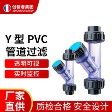 Y型管道过滤器自来水家用饮用水前置水管UPVC塑料管道过滤器滤网