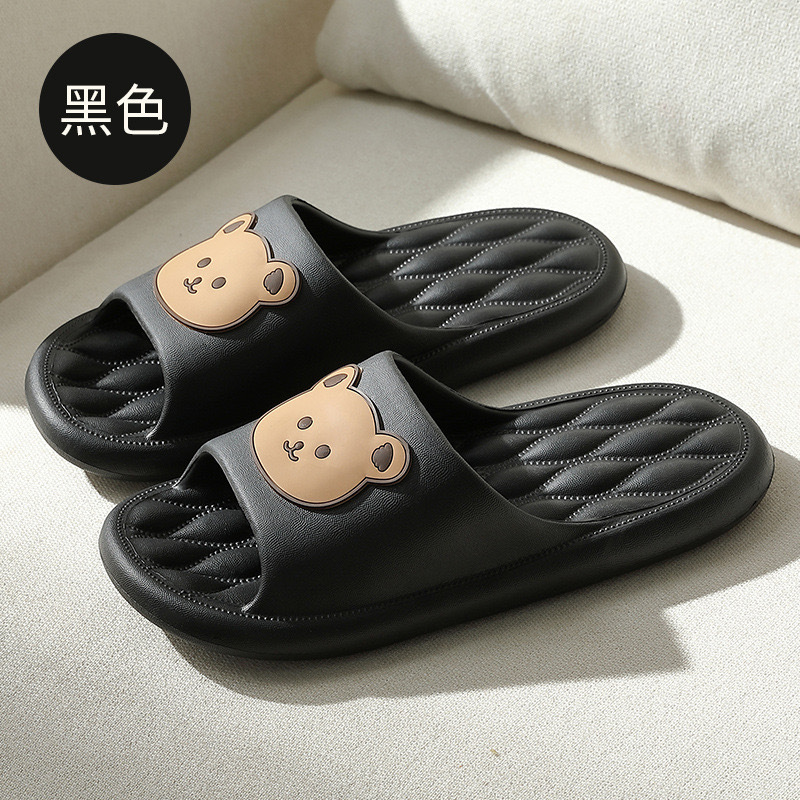 Sandalias y pantuflas de verano, baño interior de dibujos animados, antideslizante, suave, hogar, baño, zapatillas exteriores, zapatillas de pareja, mujer