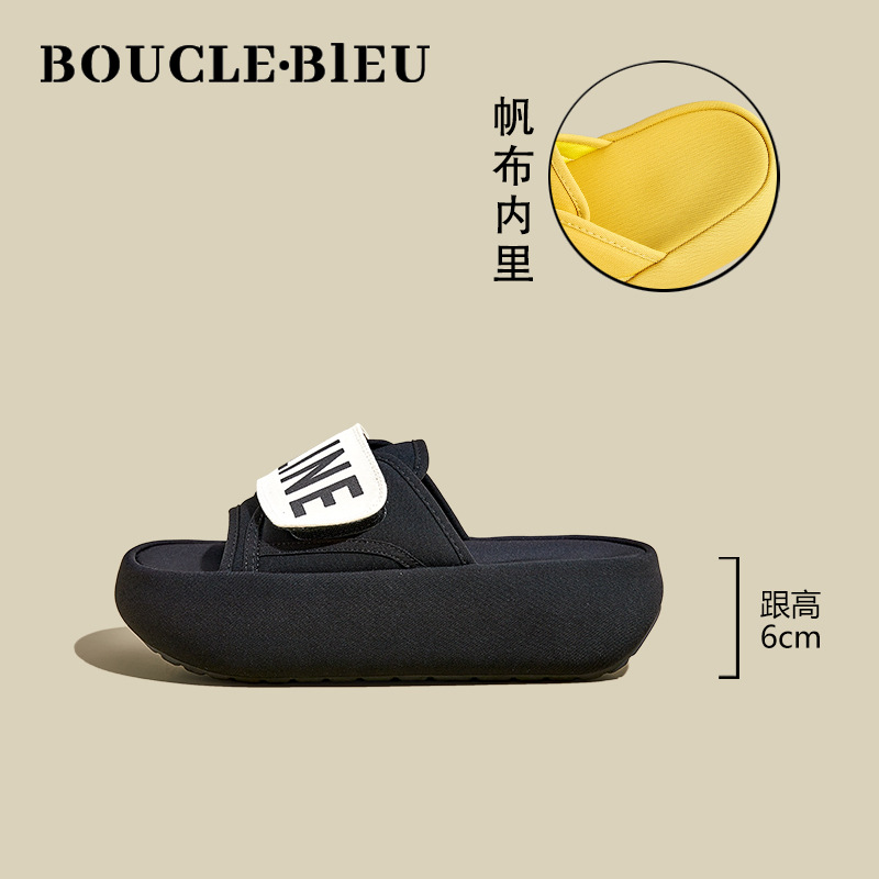 Las primeras zapatillas de una palabra con velcro de estilo antiguo y explosivo para mujer. 2025 verano nuevo estilo bizcocho sandalias de suela blanda que absorben el sudor