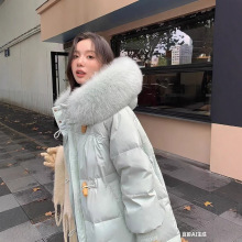 羽绒服女加长款2025年新款时尚韩版冬季加厚高级感过膝大毛领外套