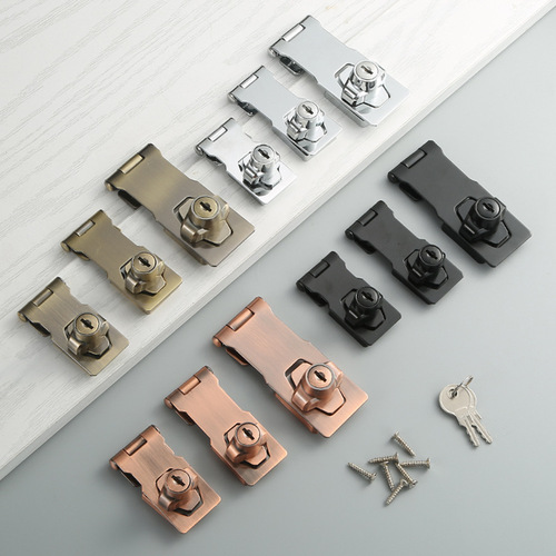 Drawer lock plate refrigerator wardrobe door lock desk old file cabinet door lock plate with lock sliding door simple lock