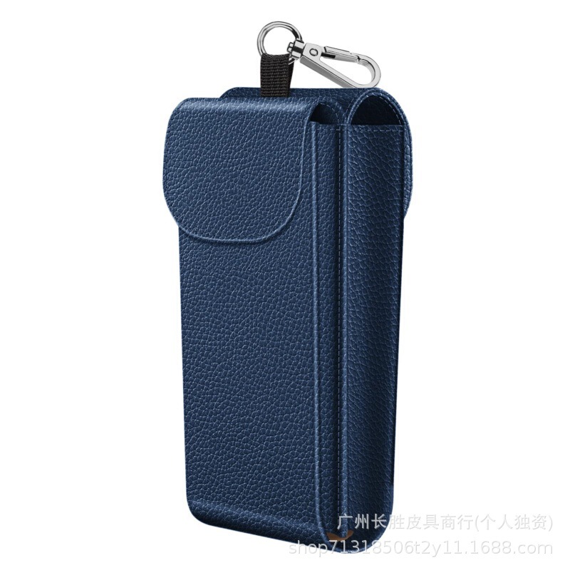 Cross-Border Pu Leather Double Glasses Case, Fashionable Outdoor Portable Carry-On Carabiner Waterproof and Durable Sunglasses Bag
