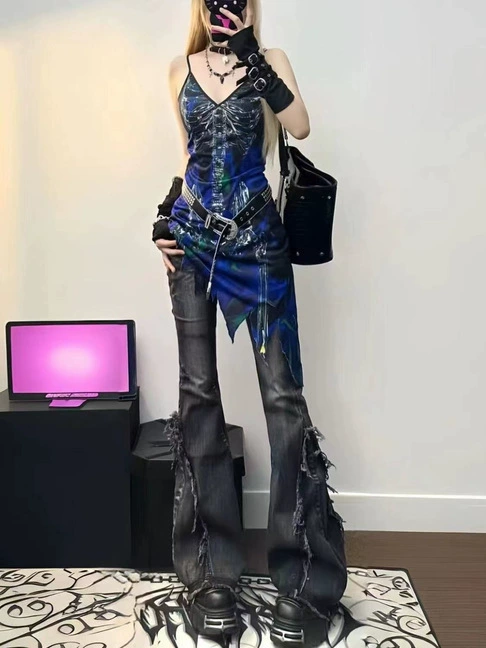 Universal design fashionable jeans, megaphone, trousers, American style