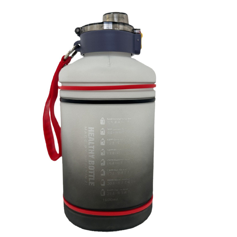 Verano nuevo hervidor de fitness deportivo de gran capacidad con tapa elástica de una tecla taza de paja simple botella de agua al aire libre 1600ml