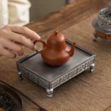 老锡壶承中式建水仿古造旧功夫茶具茶盘干泡台养茶壶垫托盘蓄水