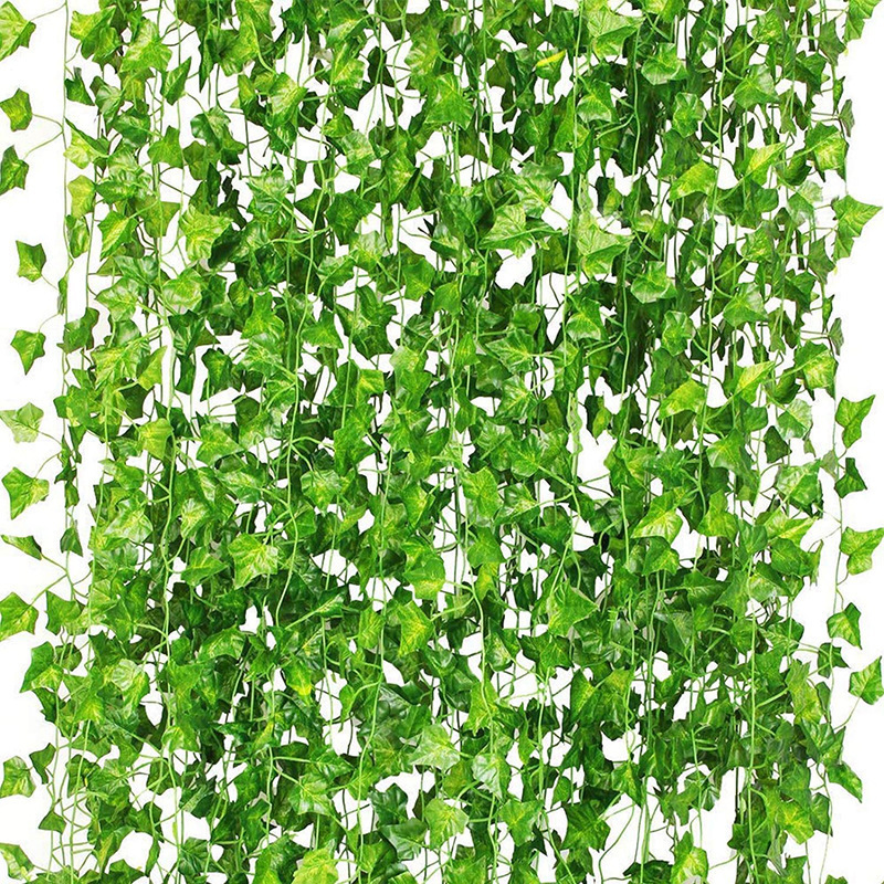 Vine de lierre artificielle fausse vigne de plantation verte fausse plante vigne de fête familiale décoration murale de la salle de jardin