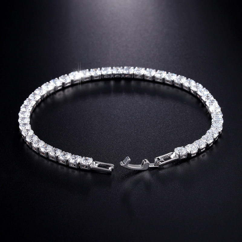 Factory can set hip-hop 4.0mm zircon tennis bracelet men's and women's electroplating fashion simple Amazon European and American bracelet Factory can set hip-hop 4.0mm zircon tennis bracelet men's and women's electroplating fashion simple Amazon European and American bracelet