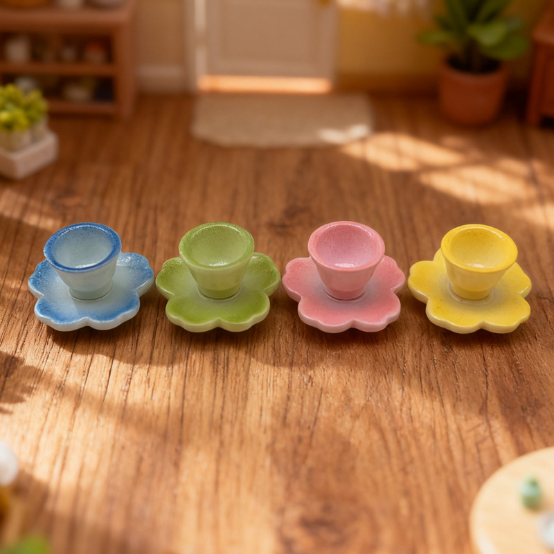 Mini Coffee Cup Dopamine Flower Tray Coffee Shop Scene Decoration Food Toy Plate DIY Hairpin Keychain Mini Coffee Cup Dopamine Flower Tray Coffee Shop Scene Decoration Food Toy Plate DIY Hairpin Keychain