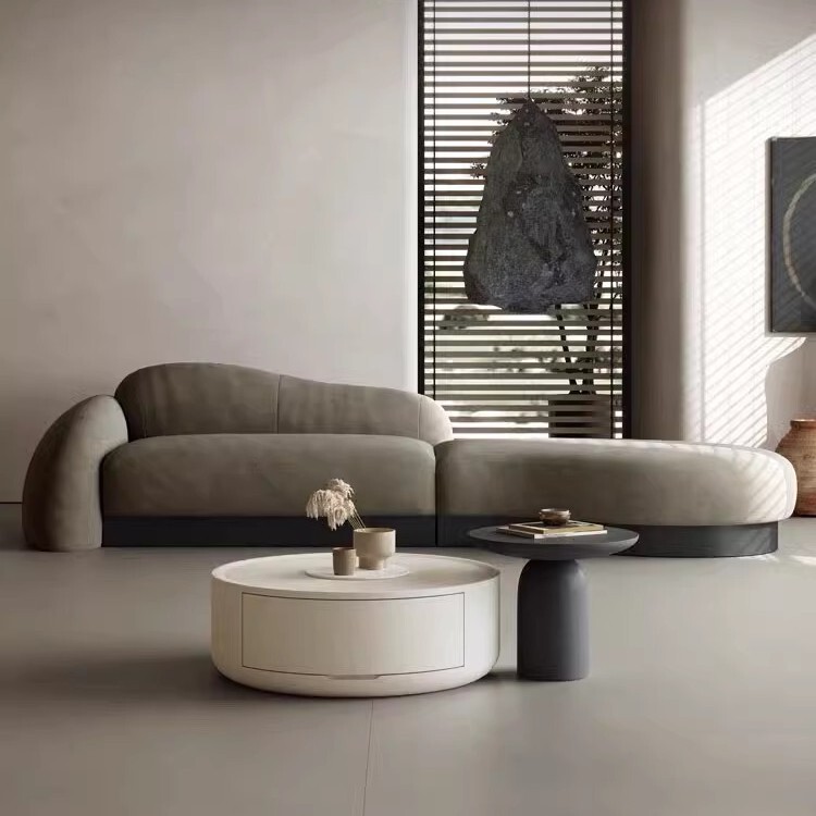 Italian Minimalist Curved Fabric Sofa Master Design Italian Fashion Creative Modern Simple Angle Pebble Sofa